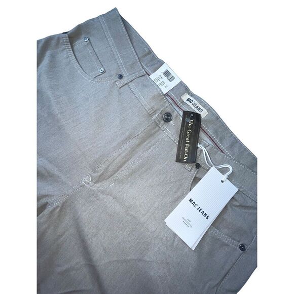 MAC Jeans Arne Modern Straight Mid-Rise Stretch Tan Denim Mens 40x30 MSRP $175‎ - Picture 2 of 14